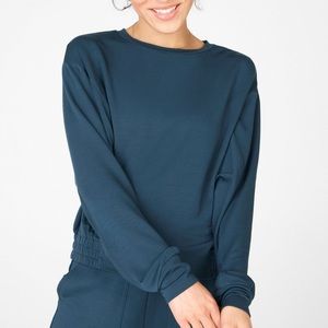 FABLETICS Julie Dolman Sleeve Sweatshirt Blue Nova